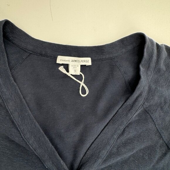 James Perse Standard Blue V-Neck Henley Dress Size 3 - Picture 4 of 9